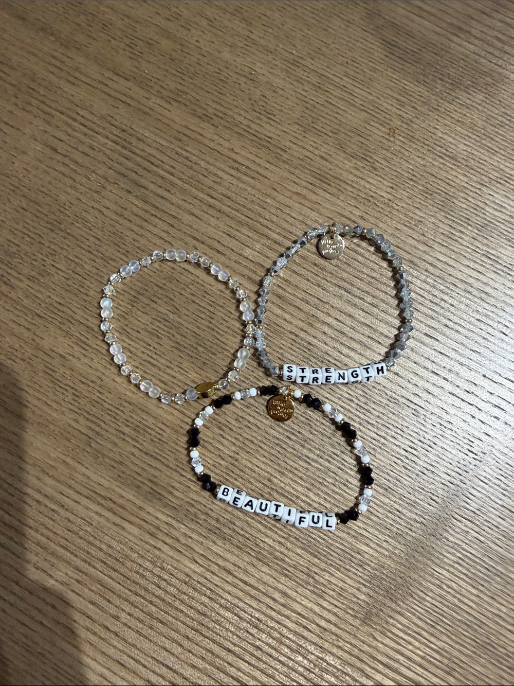 Little words project Strength and Beautiful Beaded Word Bracelets